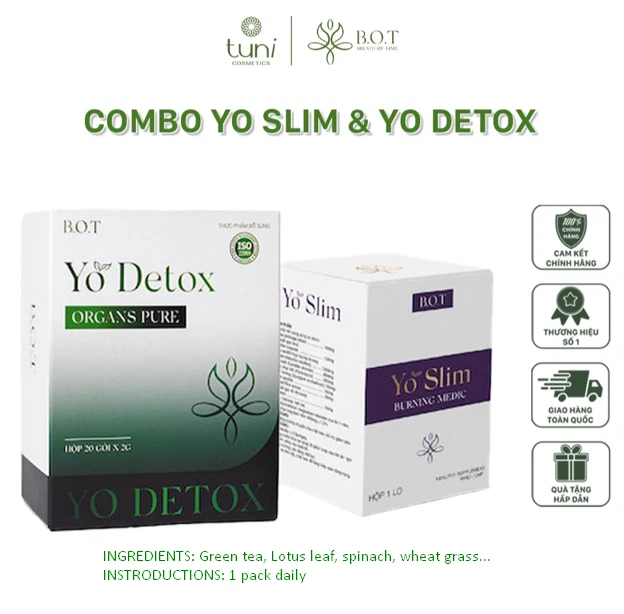 1 combo B.O.T: 1x Yo Slim Buring Medic & 1x Yo Detox–Weight loss Giam can