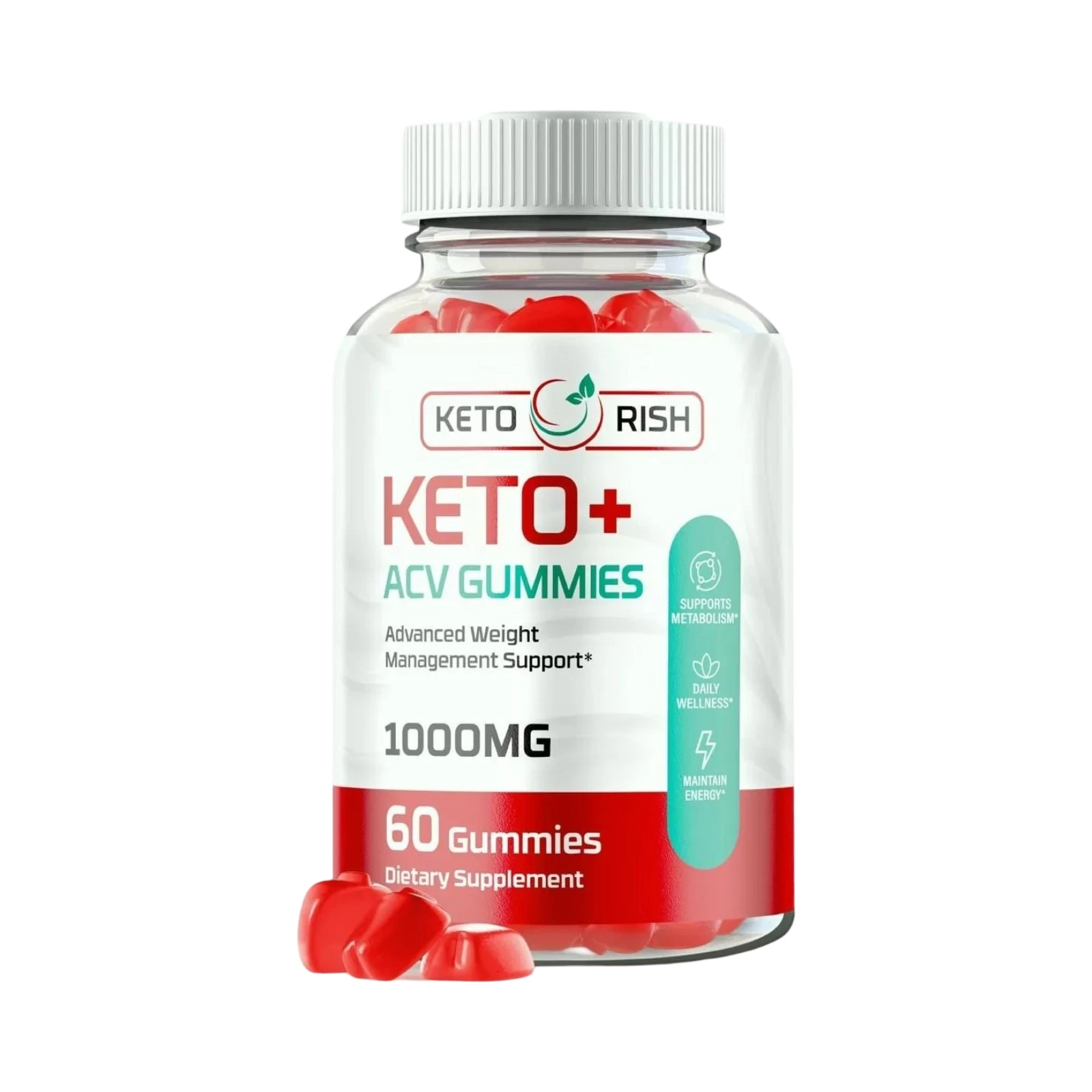 Keto Rish ACV Gummies, ACV Gummies for Weight Loss Support - 60 Gummies