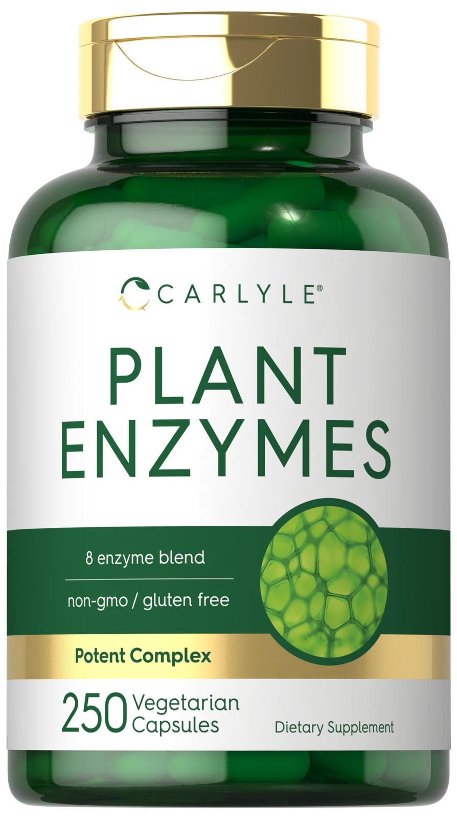 Plant Enzymes | 250 Capsules | Enzyme Blend | Non-GMO, Vegetarian | by Carlyle