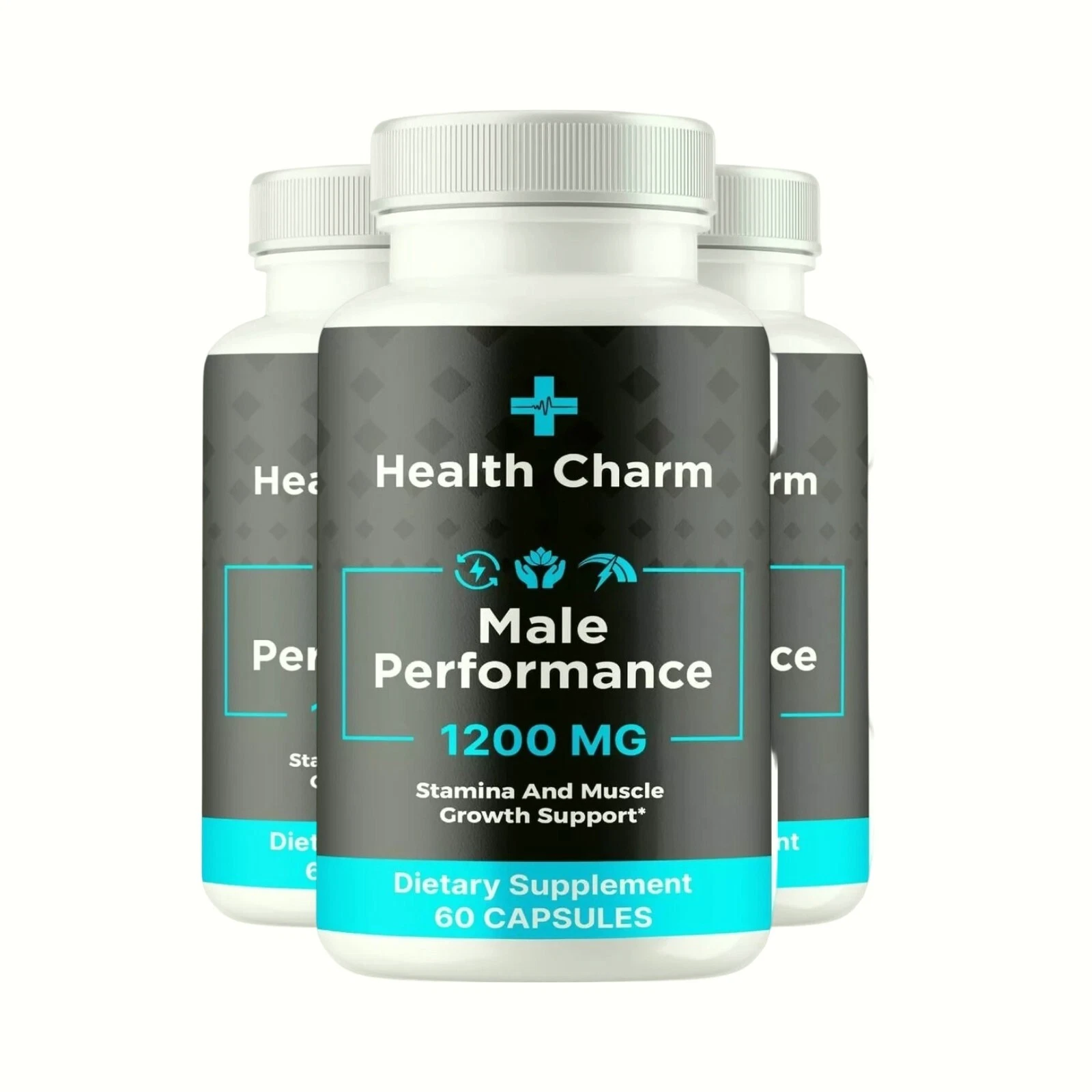 3-Pack Health Charm Male Pills - Supports Energy, & Stamina - 180 Capsules
