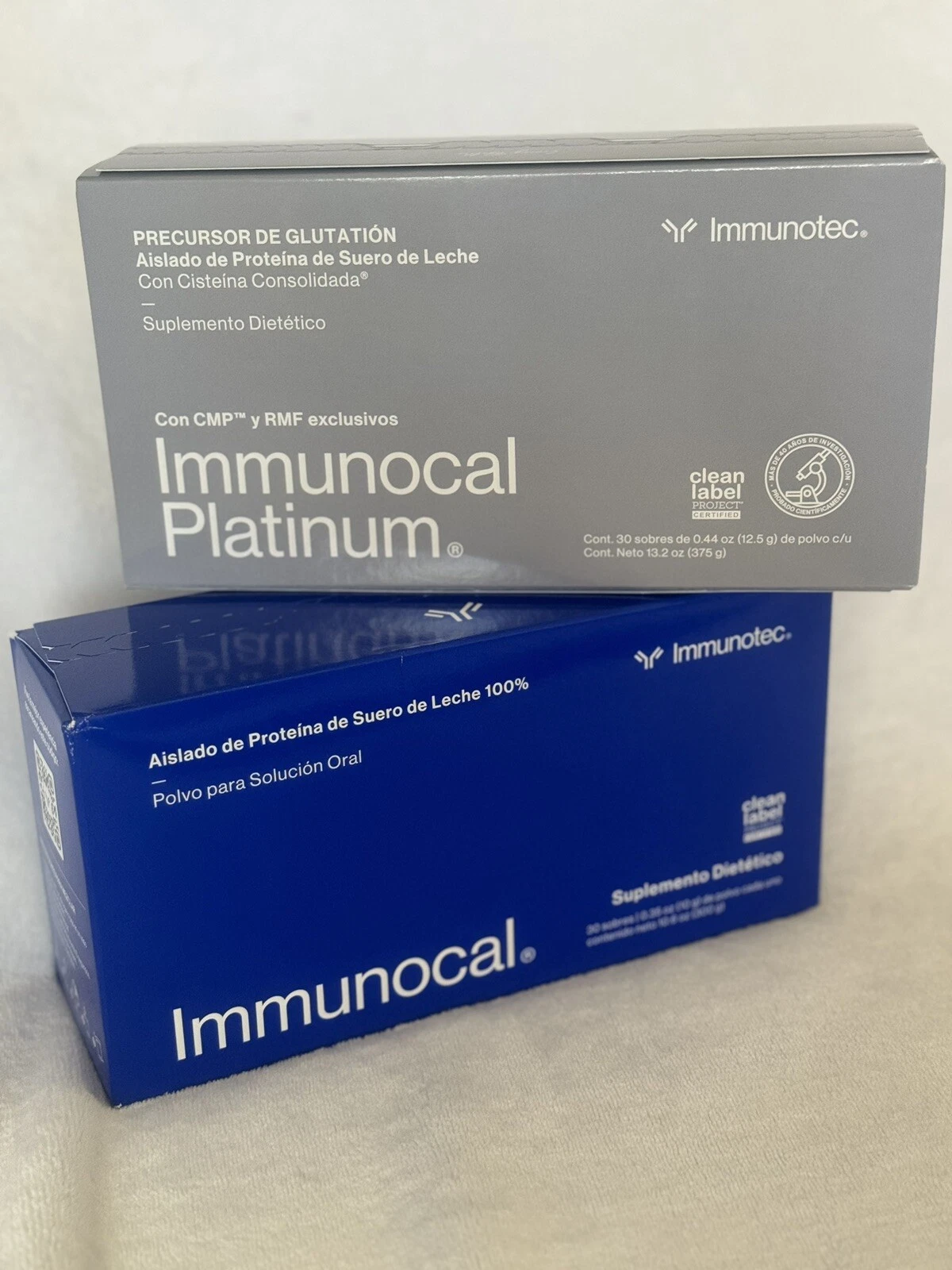 1 Immunocal Blue & 1 Platinum : 2 NEW BOXES - 60 Pouches NEW DEAL