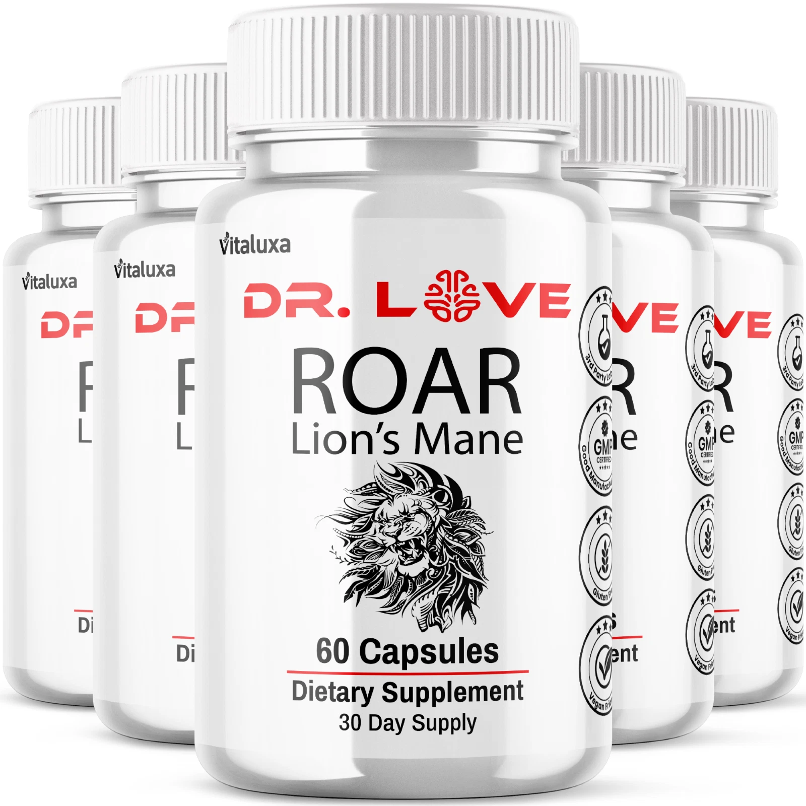 (5 Pack) Dr. Love Roar Energy and Vitality Male Health Supplement (300 Capsules)