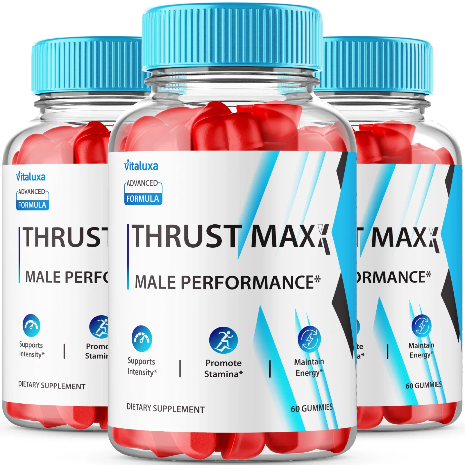(3 Pack) Thrust Maxx Advanced Formula Performance Booster Gummies (180 Capsules)