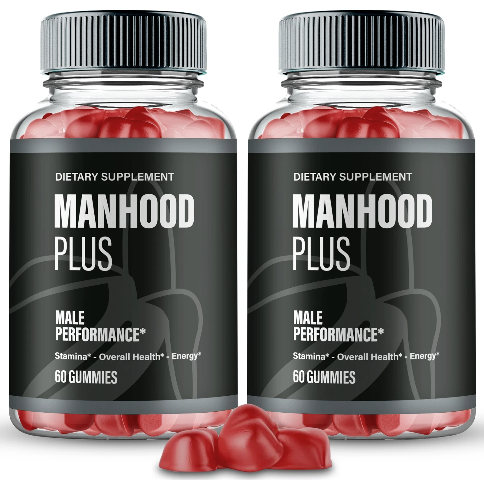 (2 Pack) Manhood Plus Advanced Men's Health Gummies Increased Energy & Stamina