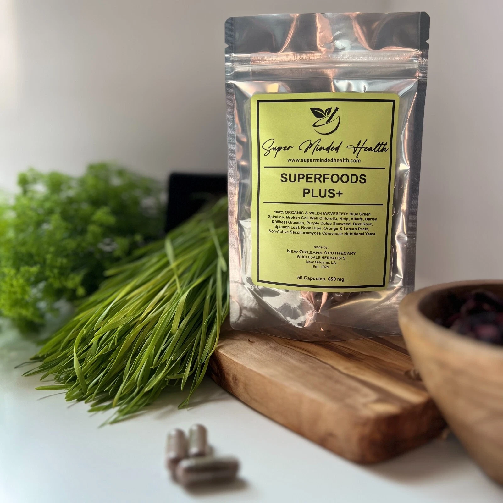 SuperFoods Plus+ Capsules | Organic Wild Harvested | 650mg