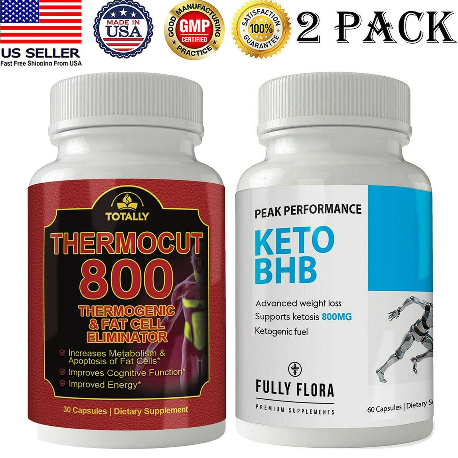 Thermogenic Metabolism Booster Pills Keto BHB Fat Burn Weight Loss Supplements