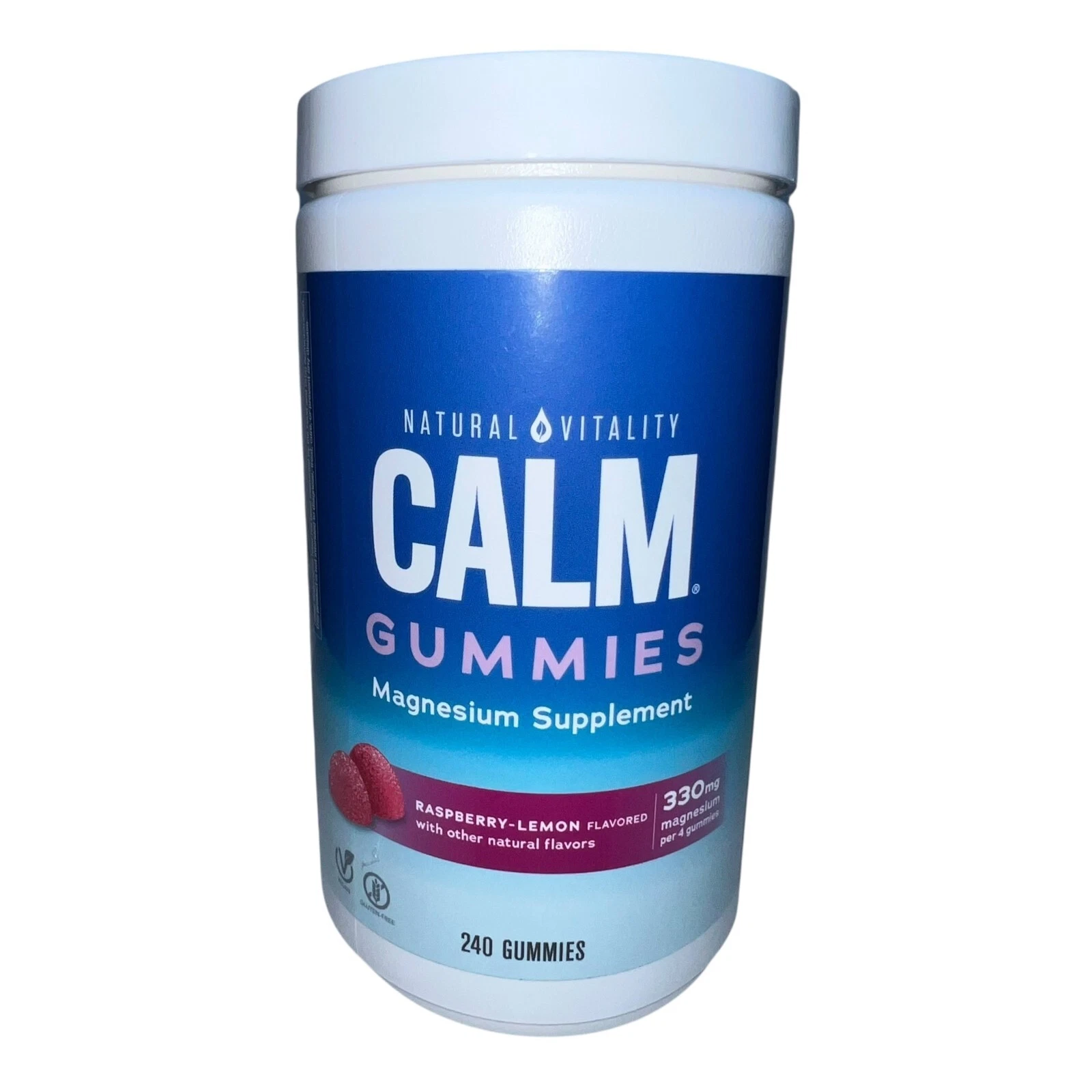 Natural Vitality Calm Magnesium Citrate Gummies 240 Count Raspberry Lemon