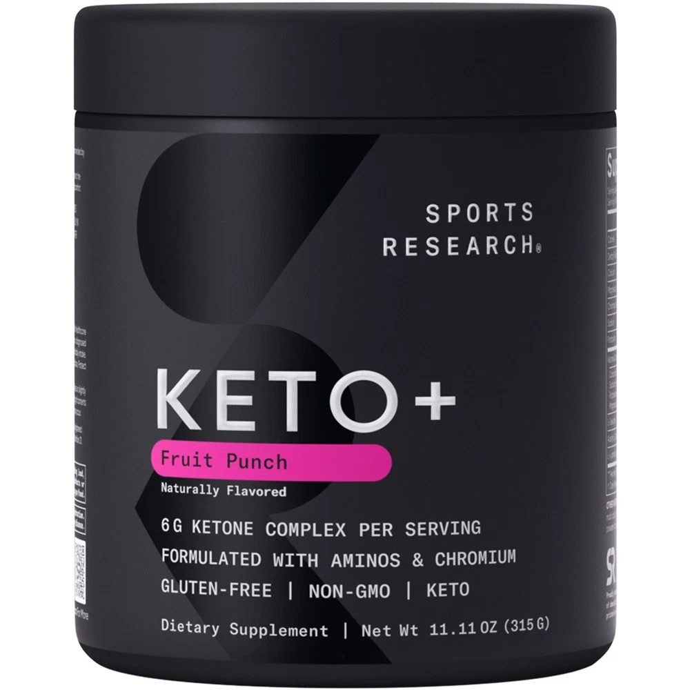 Keto Plus Fruit Punch BHB Exogenous Ketones Electrolyte Powder Hydration 30 serv