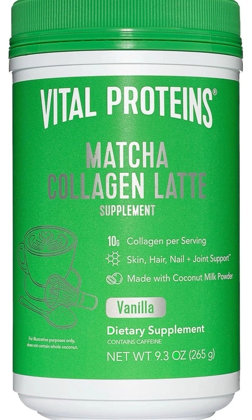Vital Proteins Matcha Collagen Latte Dietary Supplement Vanilla Exp 2022 #2236