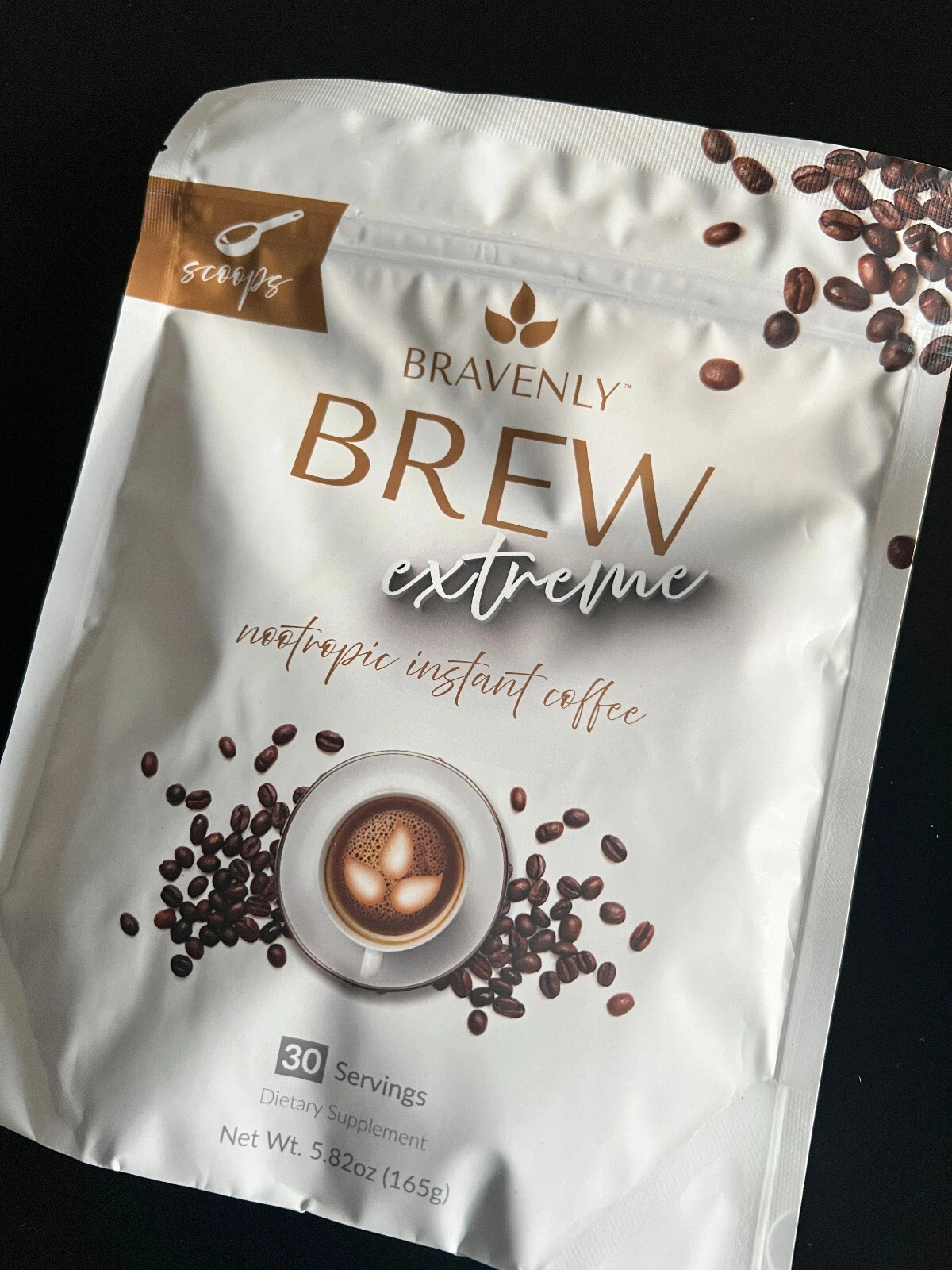 Bravenly Coffee Brew Extreme Nootropic Instant Coffee 30 Servings NIB