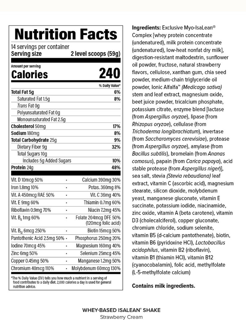 Isagenix IsaLean Strawberry Shake 28.6 oz EXP 07/27 Free Priority Shipping