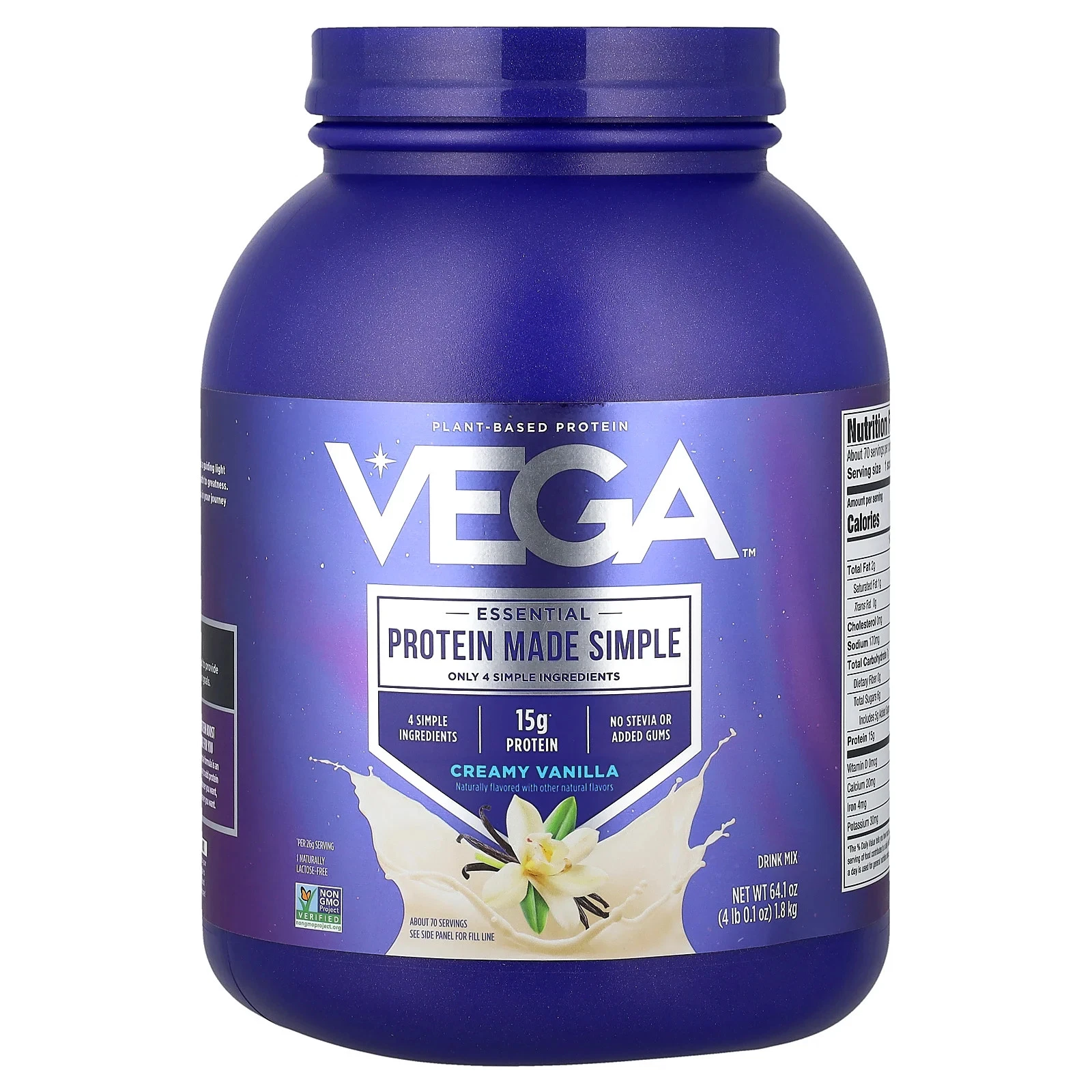 Plant Based Protein, Creamy Vanilla, 4 lb 0.1 oz (1.8 kg)