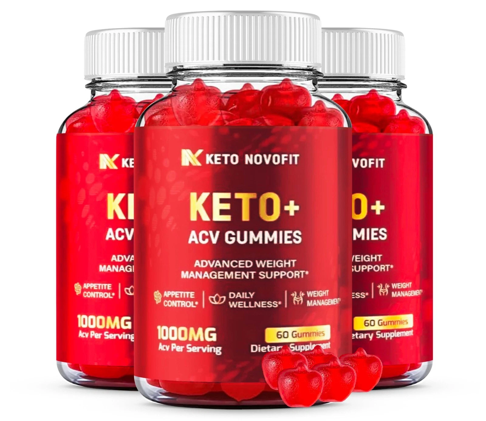 (3 PACK) Keto Novofit ACV Gummies Advanced Formula Dietary Supplement