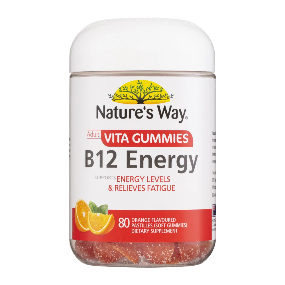 Nature's Way Adult Vita Gummies B12 Energy 80 Pastillas Sabor Naranja
