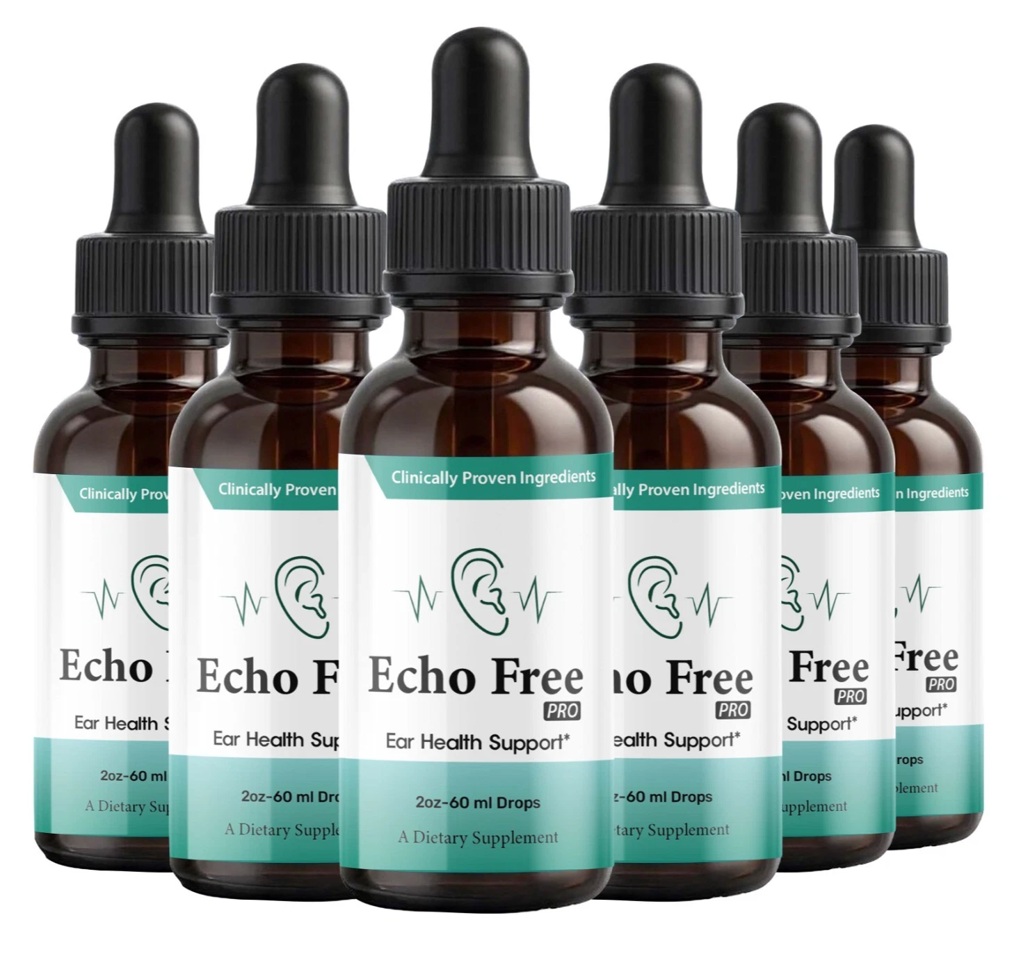 (6 Pack) Echo Free Pro Healthy Ear Support – Echo Free Pro Liquid Drops