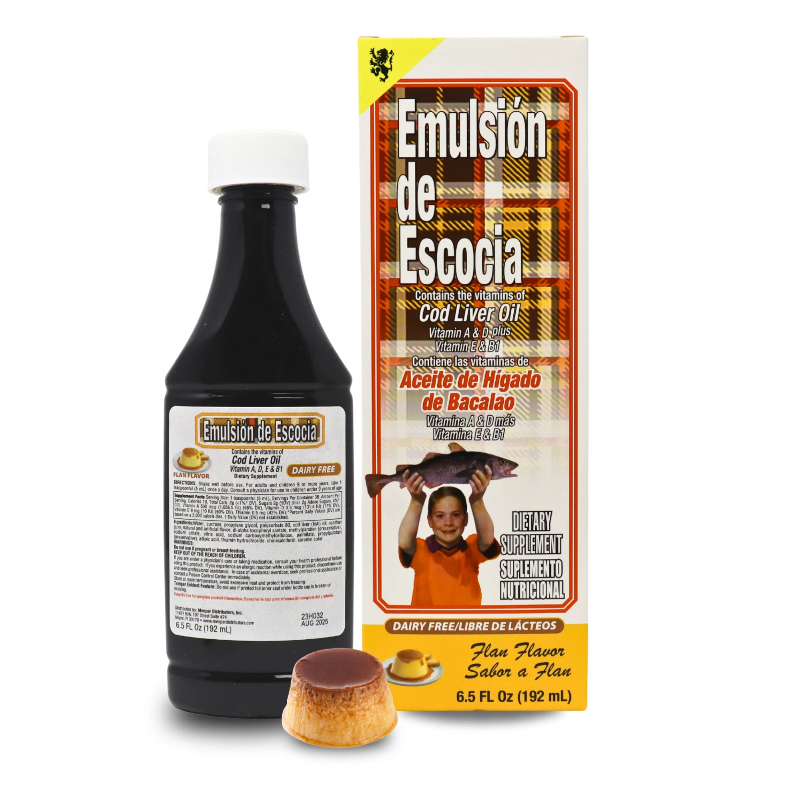 Emulsion De Escocia Cod Liver Oil & Vit A, D & E - Flan Flavor 6.5 fl oz