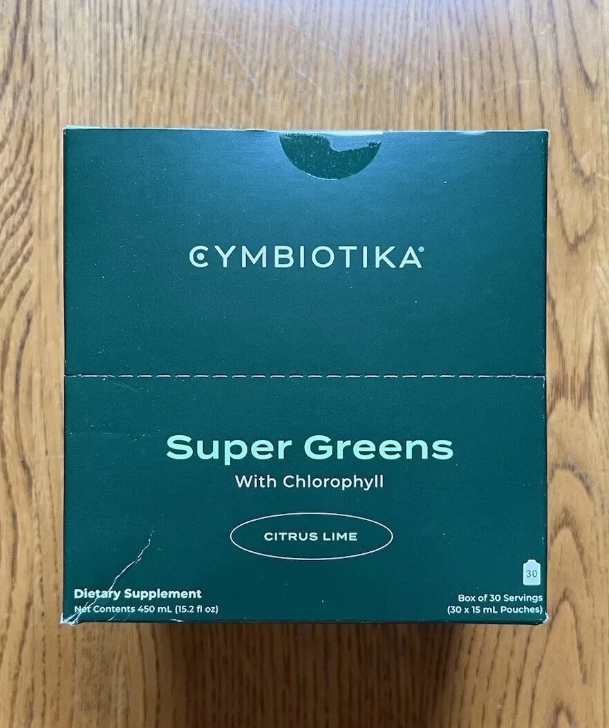 Cymbiotika Super Greens w/ Chlorophyll - Alkalizing - Citrus Lime - 30 Pouches