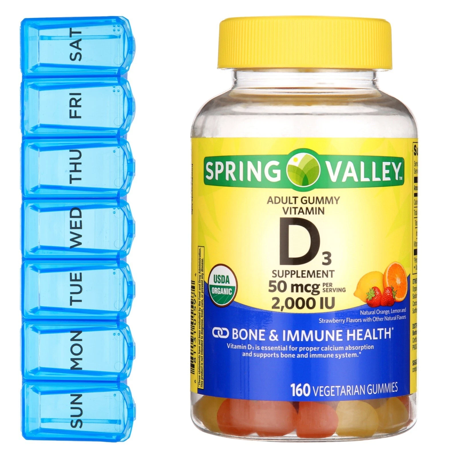 Spring Valley Vegetarian Vitamin D3 Gummies 2000 IU 50 Mcg 160 Ct
