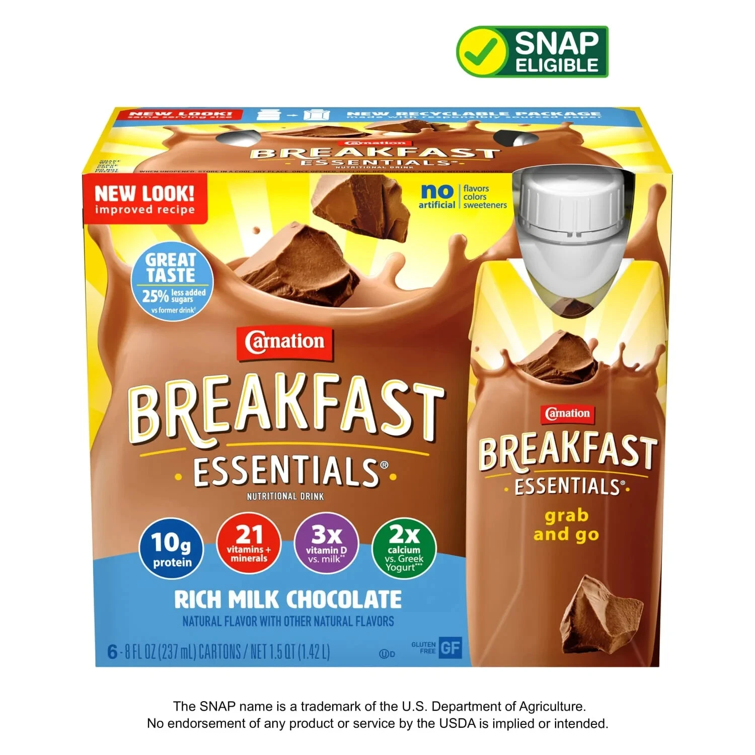 Carnation Breakfast Nutritional Protein-Packed Drink Shakes, Rich Milk Chocolate