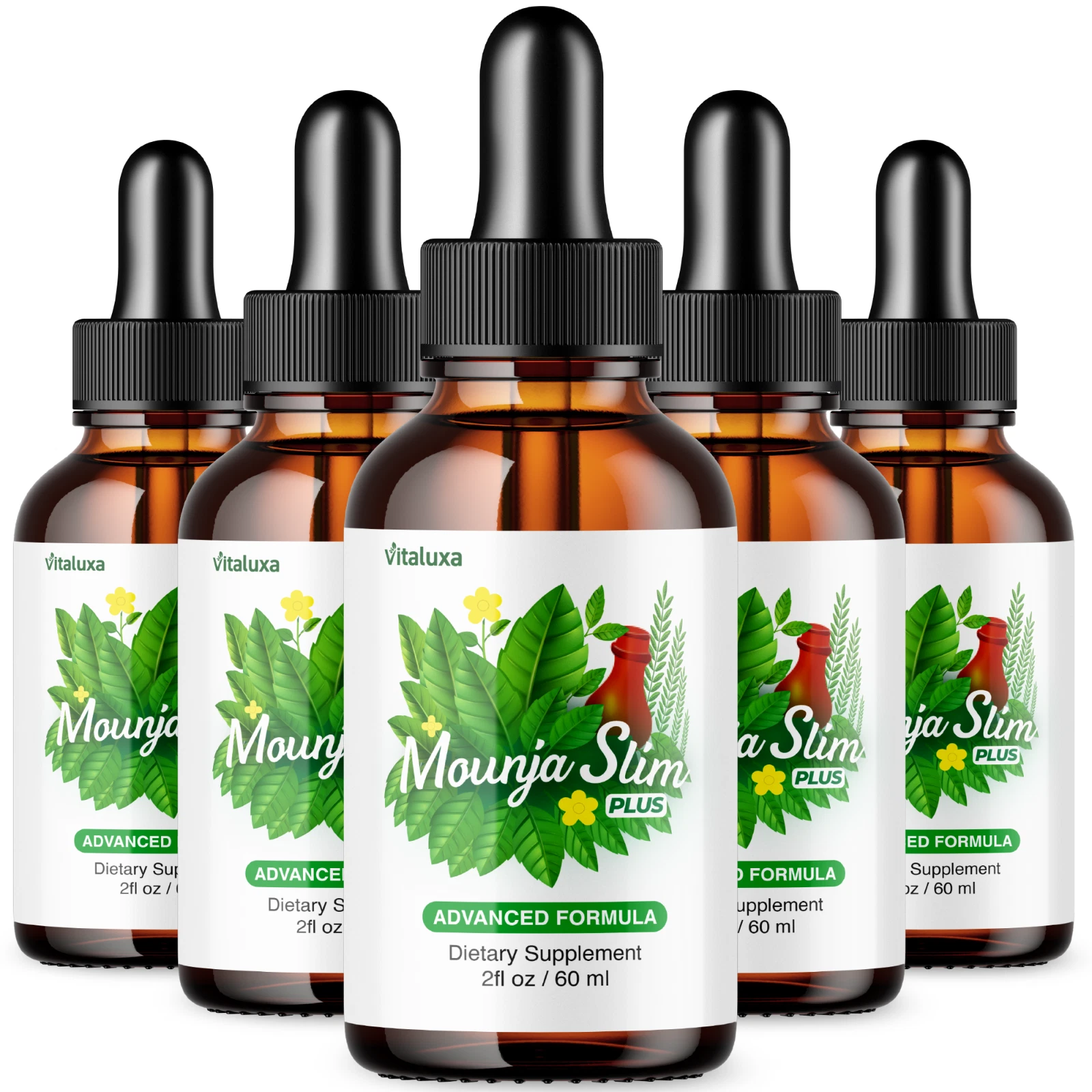 (5 Pack) MounjaSlim Liquid Drops, Advanced Weight Loss Management Formula (10oz)