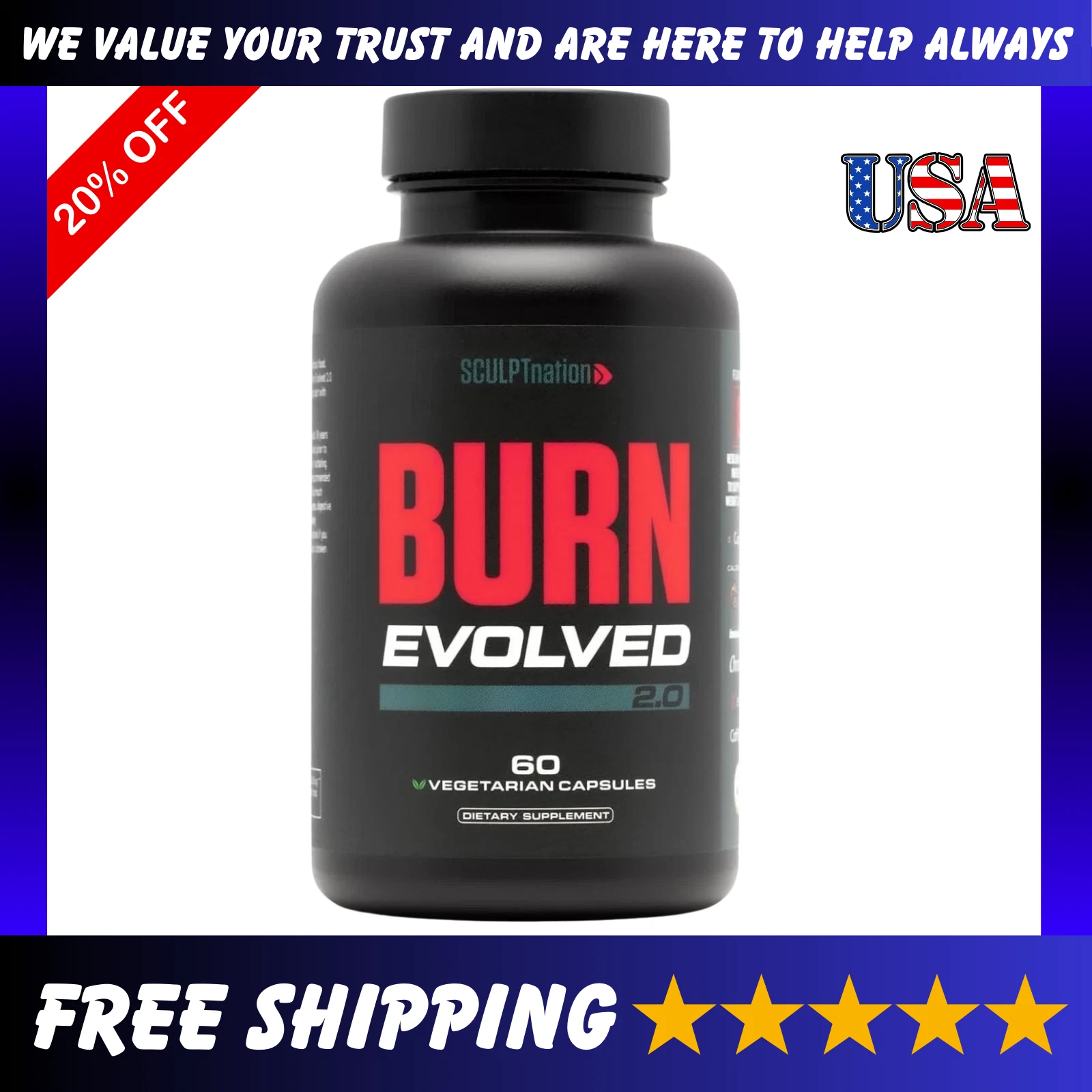 Sculptnation Fat Burn Evolved - 2.0 Thermogenic Burner Weight Loss New & Sealed