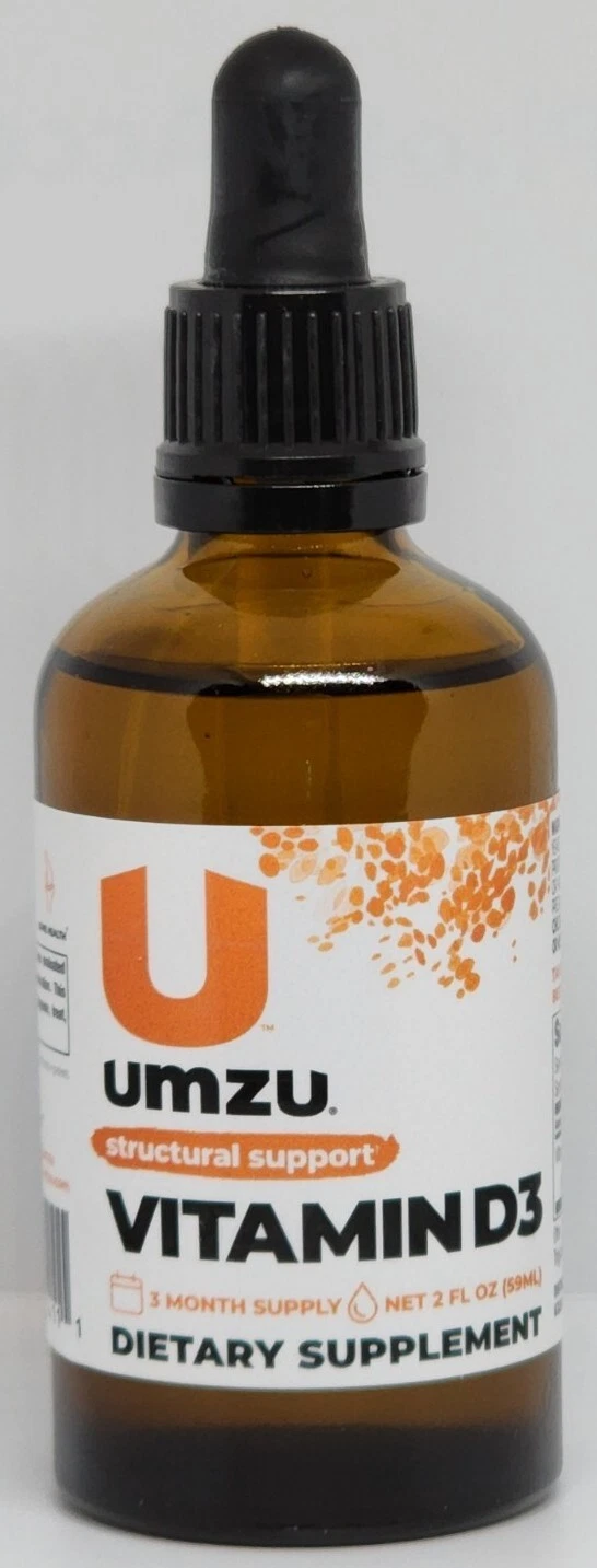UMZU Vitamin D3 Structural Support Supplement 2 Fl oz Bottle New Exp. 06/2025