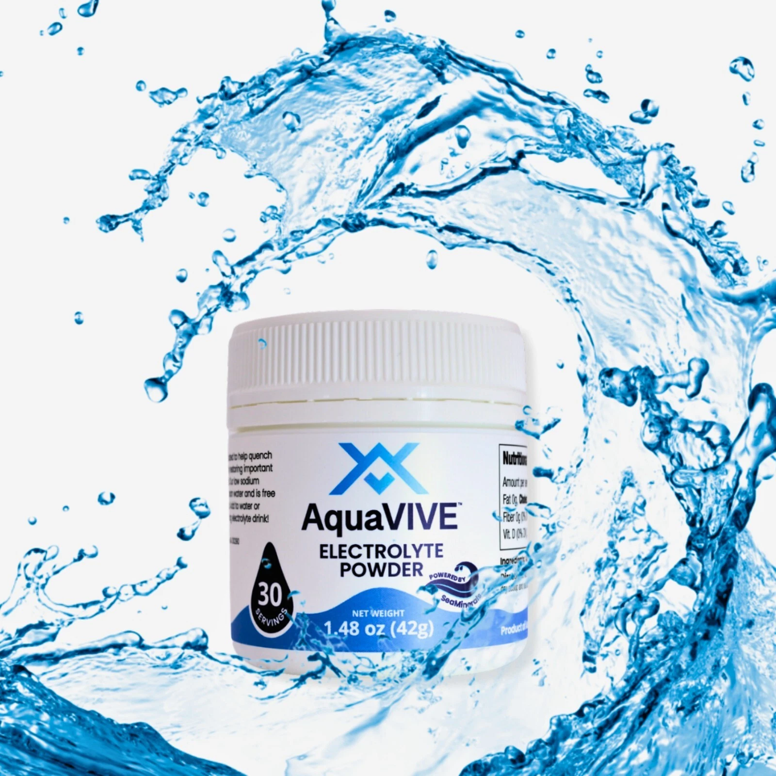 Keto Electrolyte Powder - AquaVIVE™ Zero Calorie Low Sodium Sugar-Free Paleo