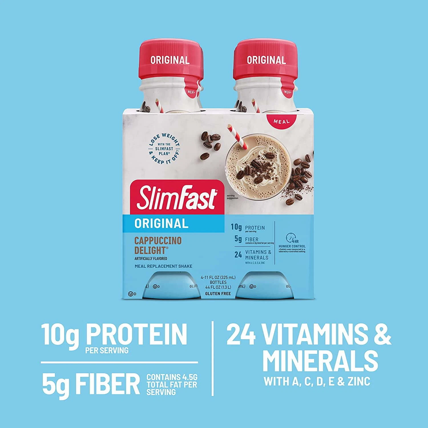 (3 pack) SilmFast ® Original Cappuccino Delight Meal Replacement Shakes - 4 CT