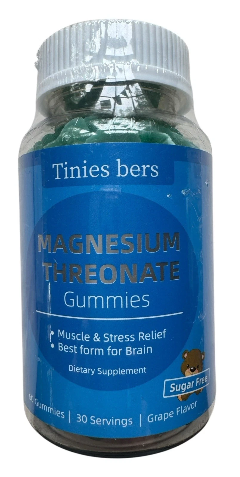 Tinies bers Magnesium Threonate Gummies - 60 Count - Sugar Free - Ex: 1/27