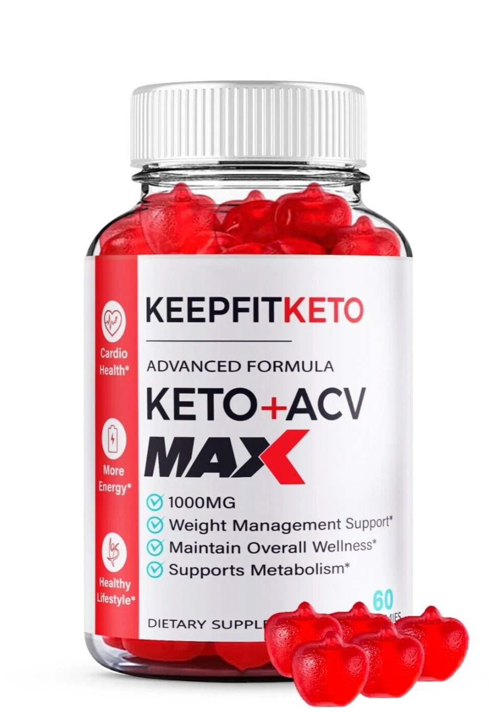 (1 Pack) Keep Fit Keto MAX ACV Gummies, KeepFit Weight Loss and Energy Support