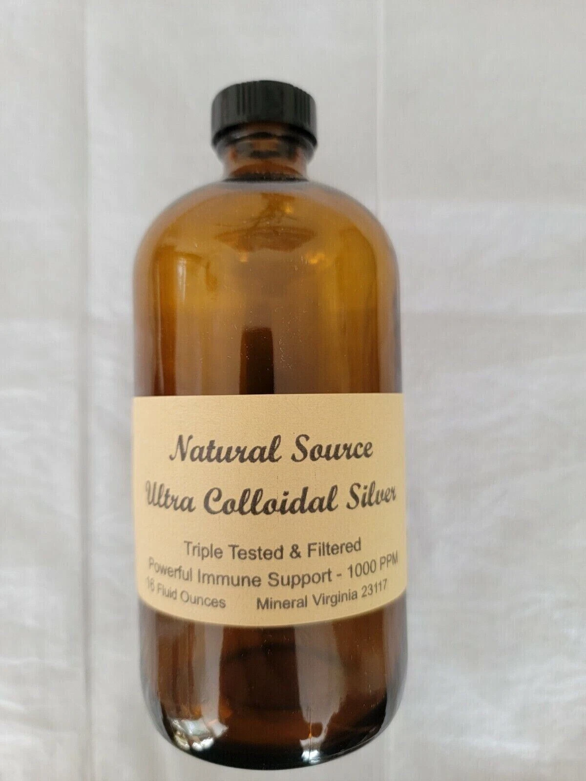 Natural Source Ultra Silver 1000 PPM - 16 oz Glass Bottles (free ship)