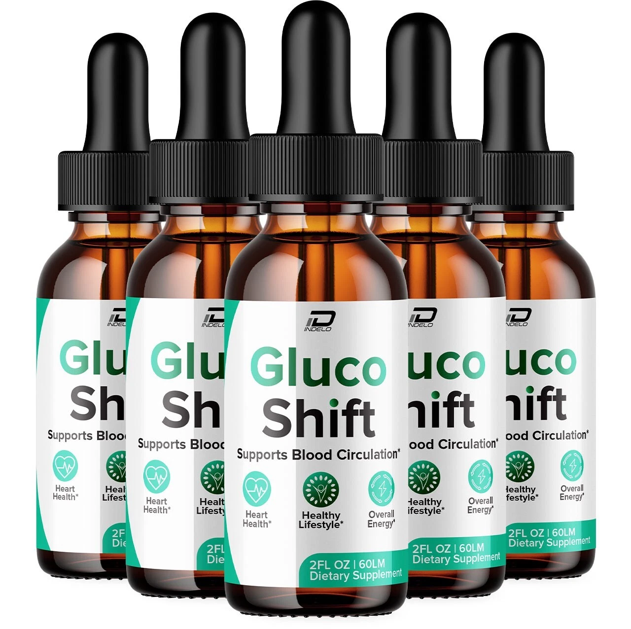(5 Pack) Gluco Shift Drops Blood Support Formula – GlucoShift Liquid Healthy
