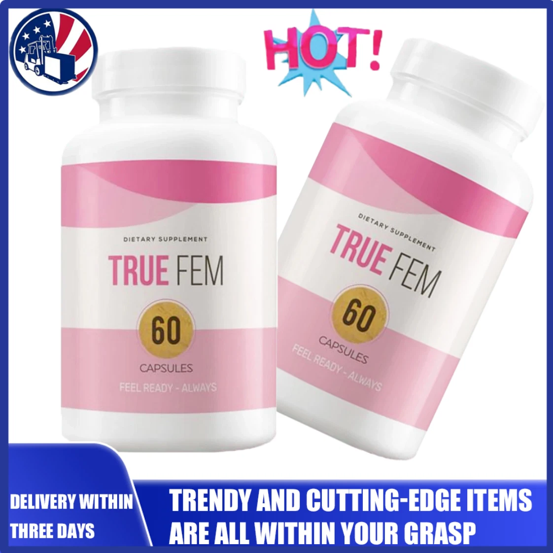1PCS True Fem Vitamin ，Truefem 13-in-1 Capsules Vegan, Women’s Daily Balance US