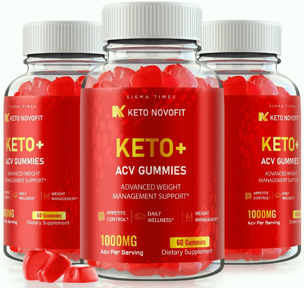(3 Pack) Keto Novofit ACV Weight Loss Gummies to Shed Excess Weight & Belly Fat
