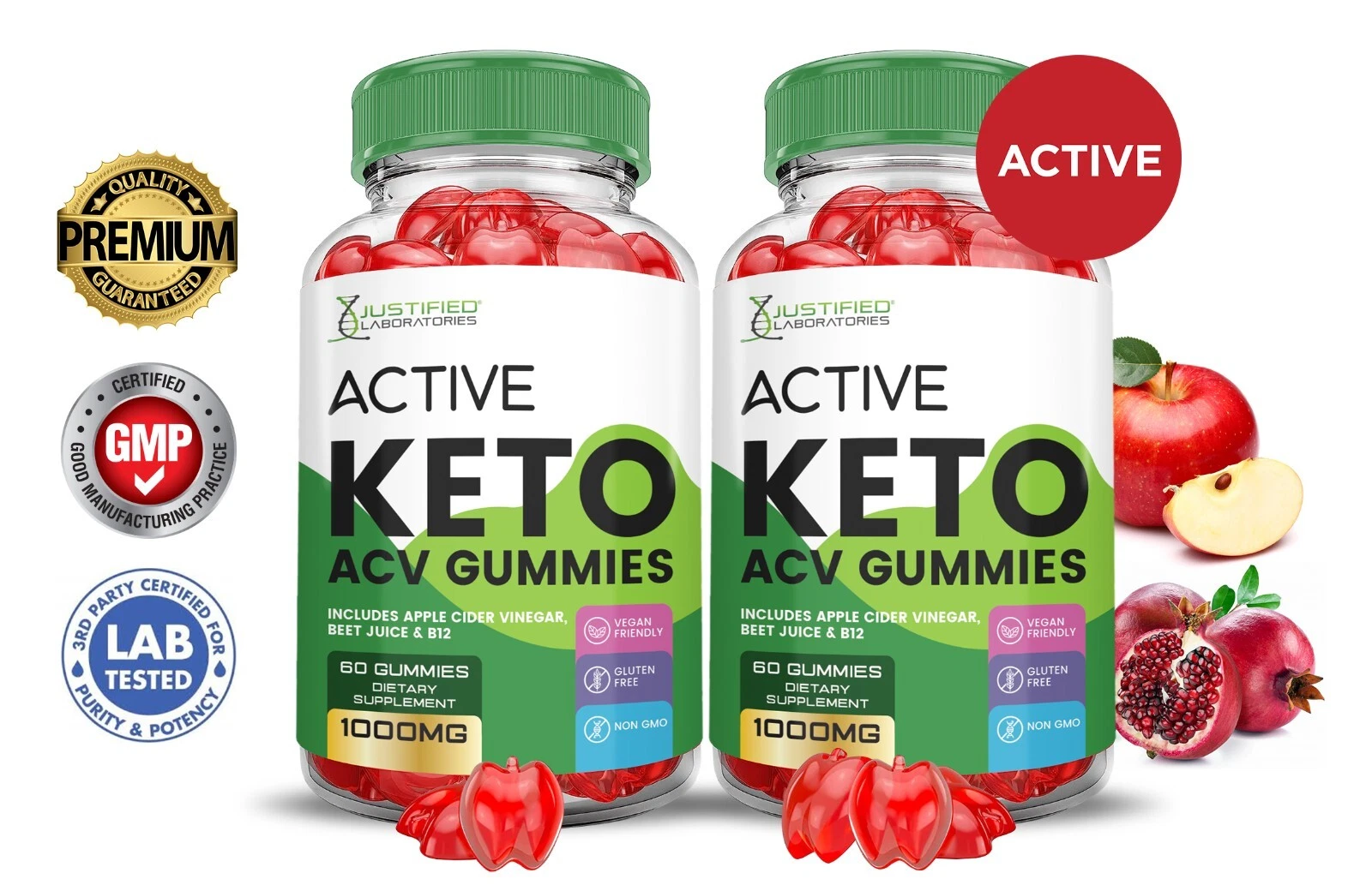 Active Keto ACV Gummies 1000MG Apple Cider Vinegar 120 Gummys