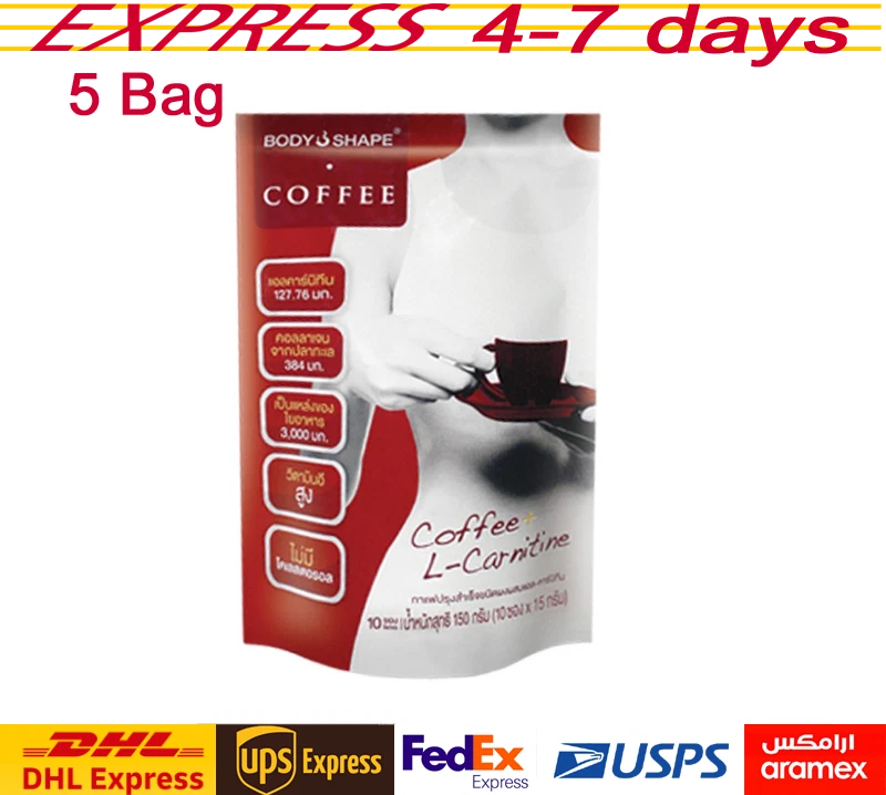 5X Body Shape Coffee 0% Sugar L-Carnitine Weight Loss Aroma Energy Healthy