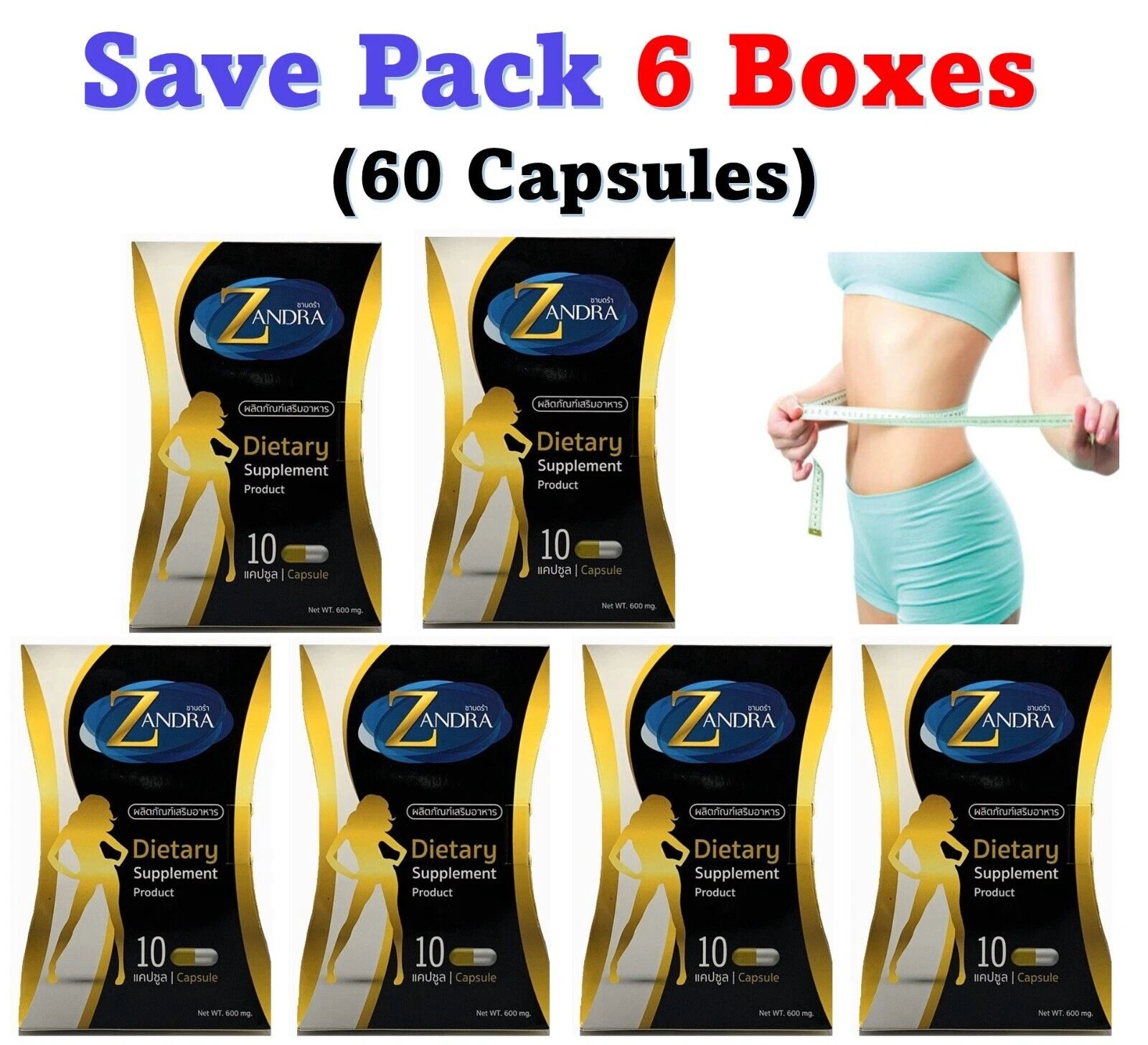 6x ZANDRA Dietary Supplement Slimming Weight Management Block Burn Fat Diet