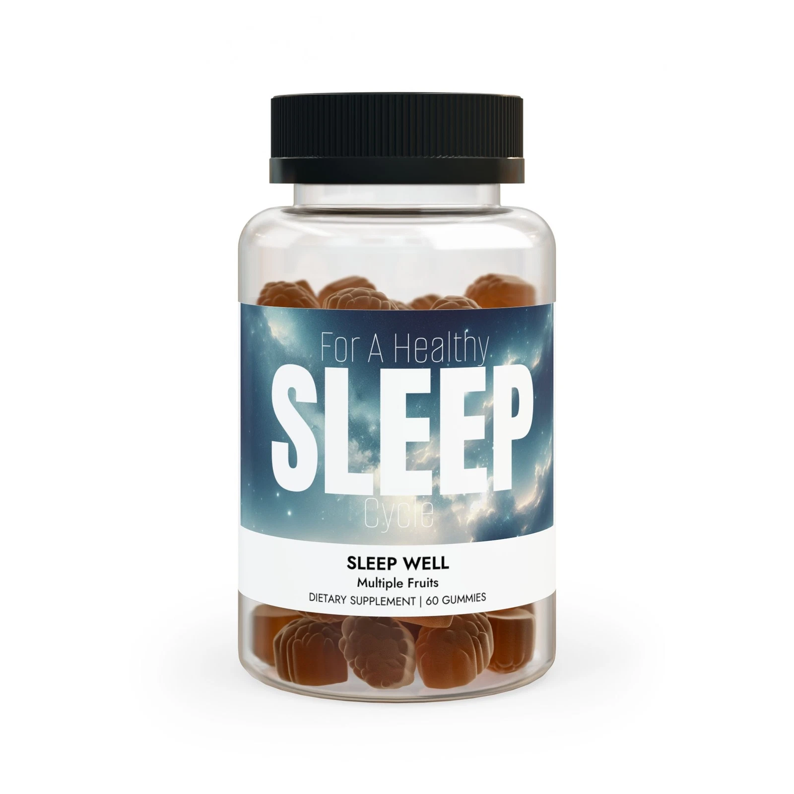 Sleep Well Gummies Non-GMO Melatonin Antioxidant - FDA Registered - (60 Gummies)