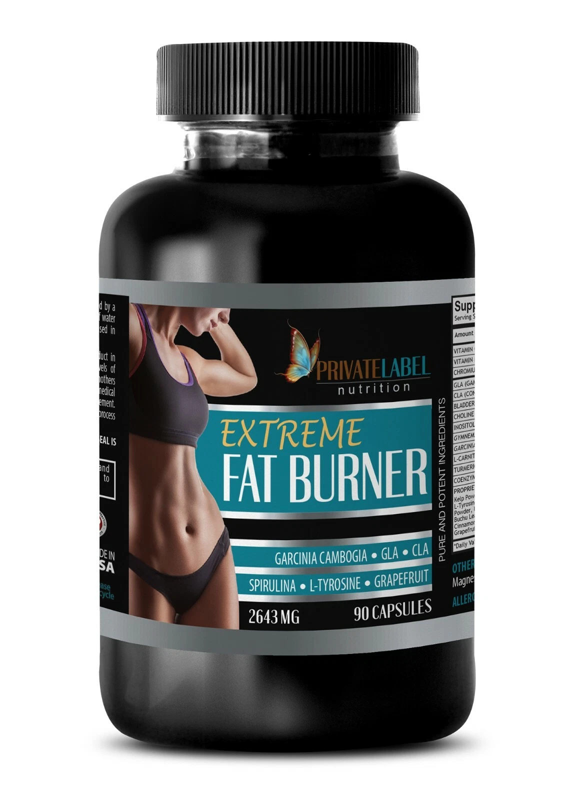 DIET SLIMMING PILLS - EXTREAME FAT BURNER 2645mg - weight loss 1 Bottle 90 Caps