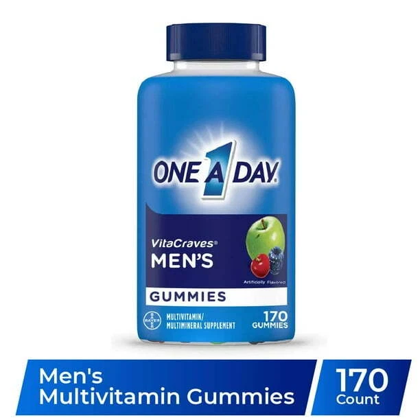 One A Day Men's VitaCraves Multivitamin Gummies, 170 Count