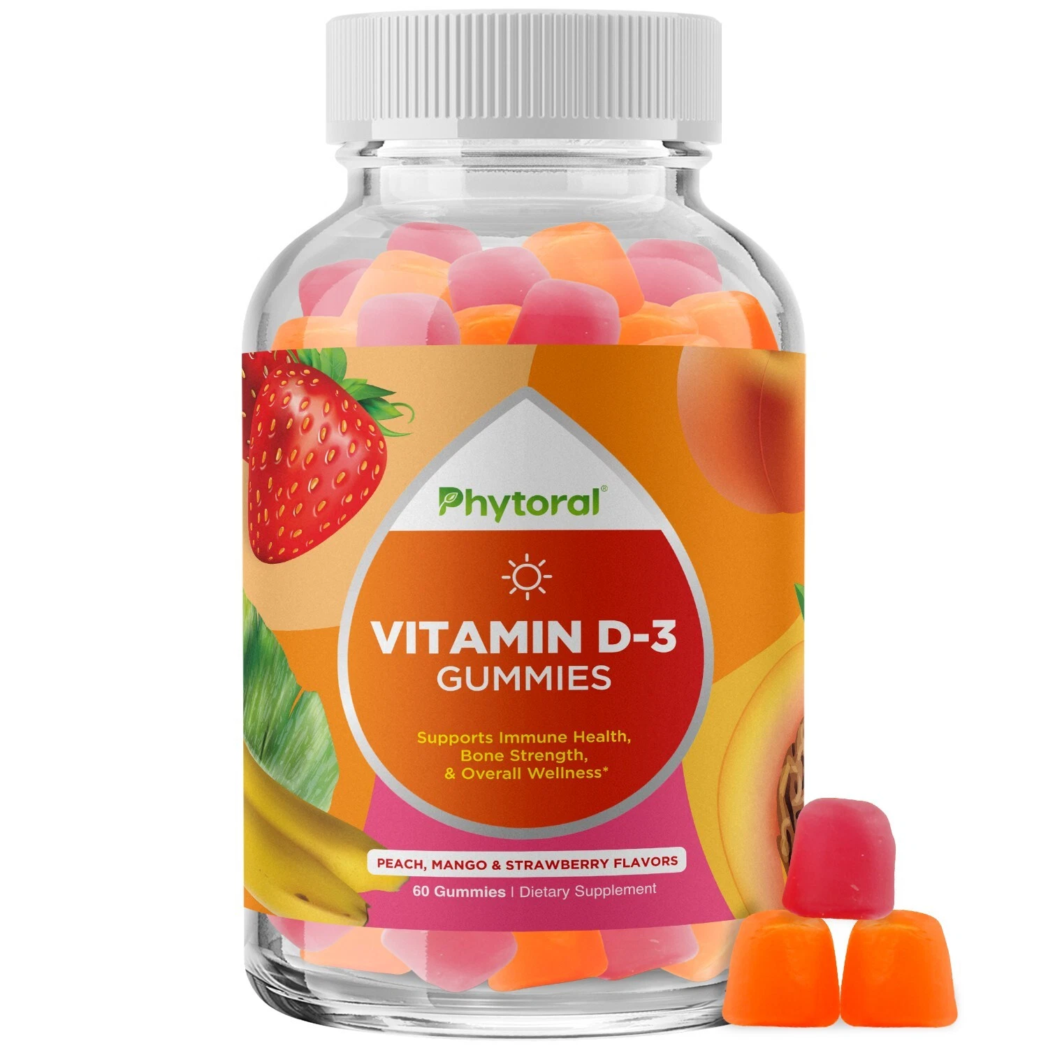 Chewable Vitamin D Gummies for Adults - Daily Vitamin D3 2000IU per Serving