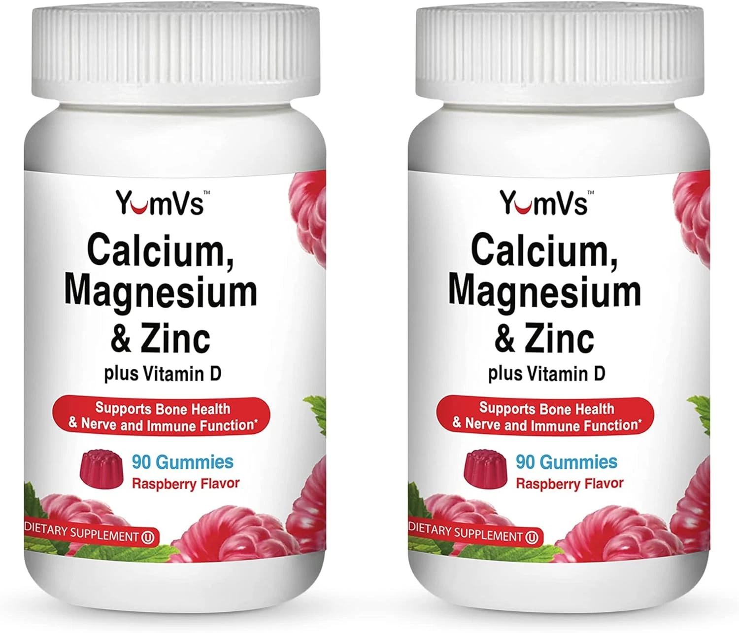 Calcium, Magnesium, Zinc and Vitamin D Gummies (90 Count) - Calcium Gummies w...