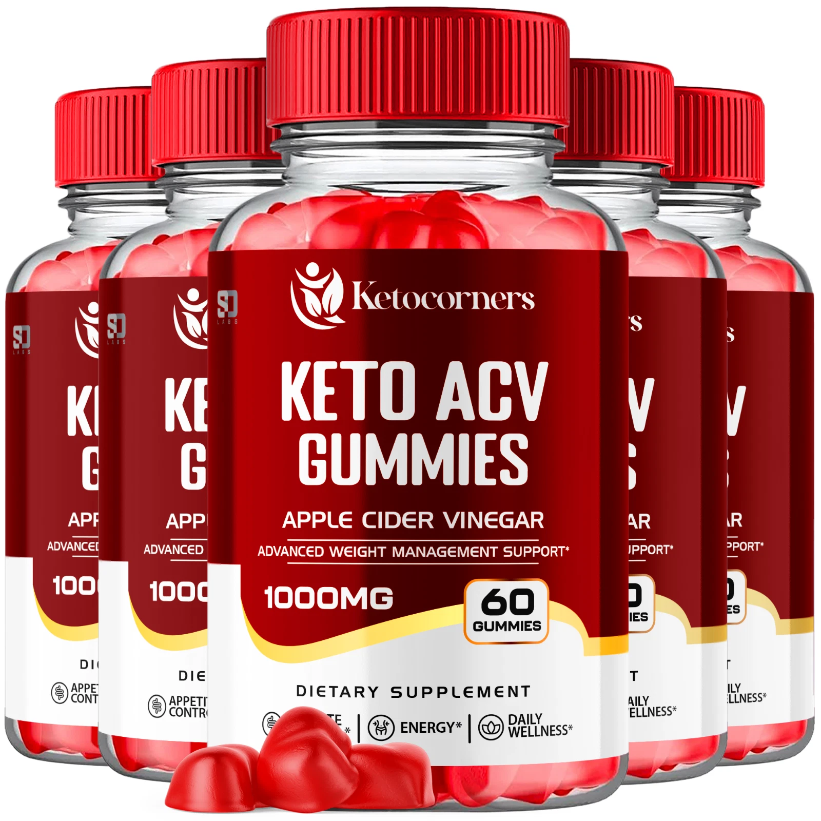 Ketocorners Keto ACV Gummies - Boost Energy and Weight Management (5 Pack)