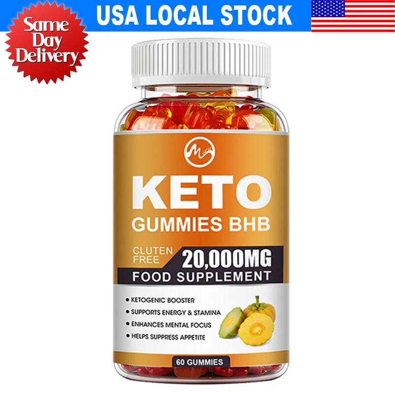 Keto ACV BHB Gummies For Fat Burn Weight Loss Detox Keto Diet Pills 60pc Gummy
