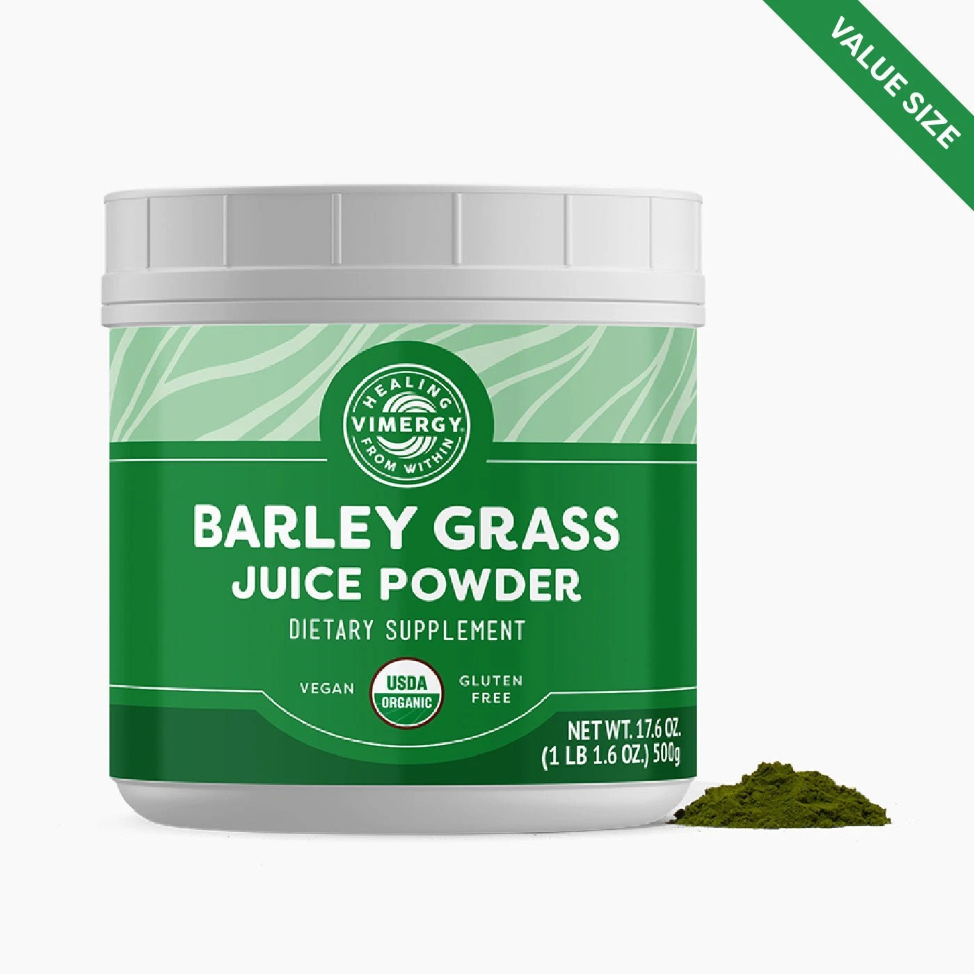 Vimergy USDA Organic Barley Grass Juice Powder – Value Size (500g)