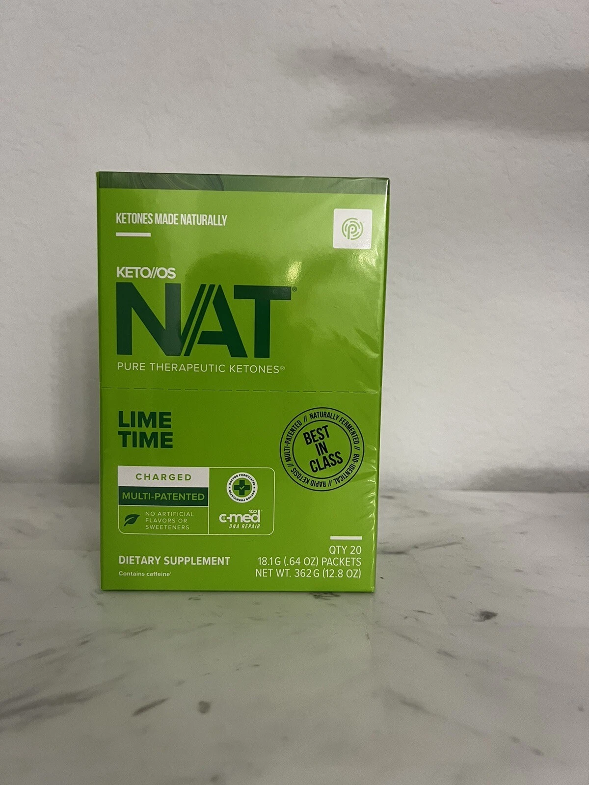 🔥Pruvit Keto OS NAT Ketones 20 Packets Charged -FREE SHIPPING- Lime Time