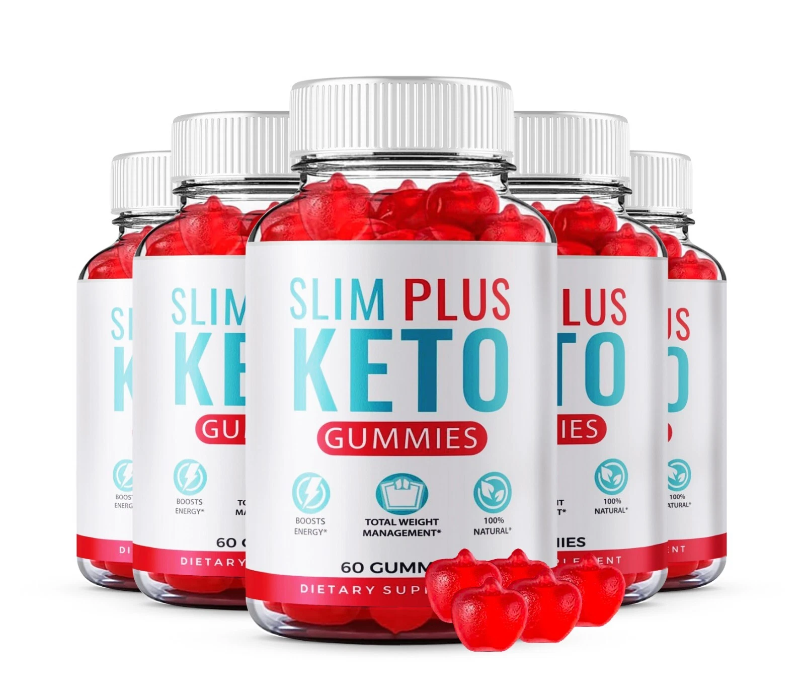 Slim Plus Keto Gummies Weight Management Dietary Supplement (300 Gummies) 5-Pack