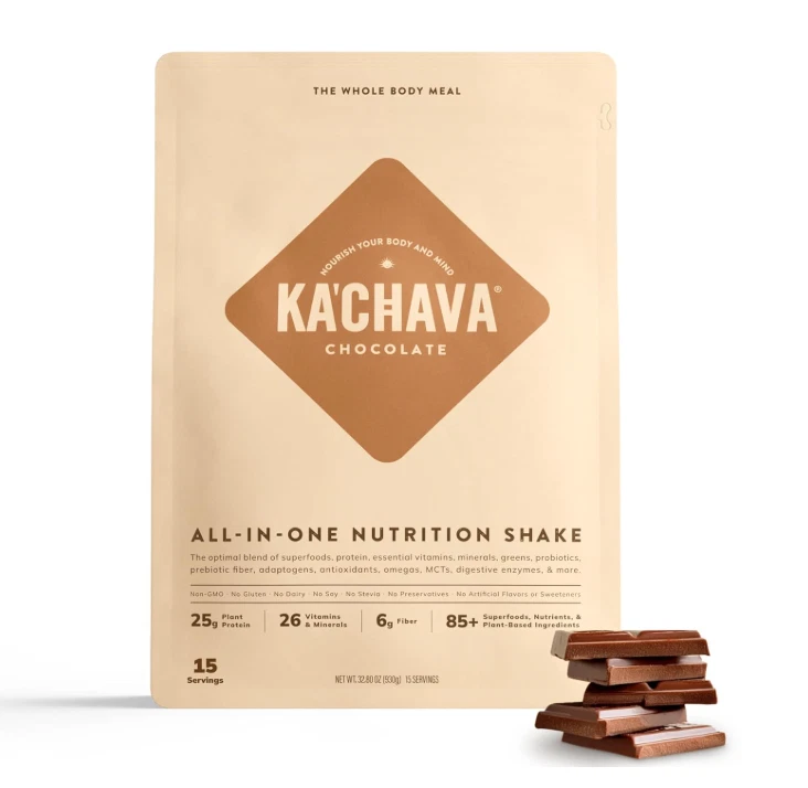 Ka’Chava All-in-One Vegan Shake – Chocolate Meal with 85+ Superfoods, 15 Serving
