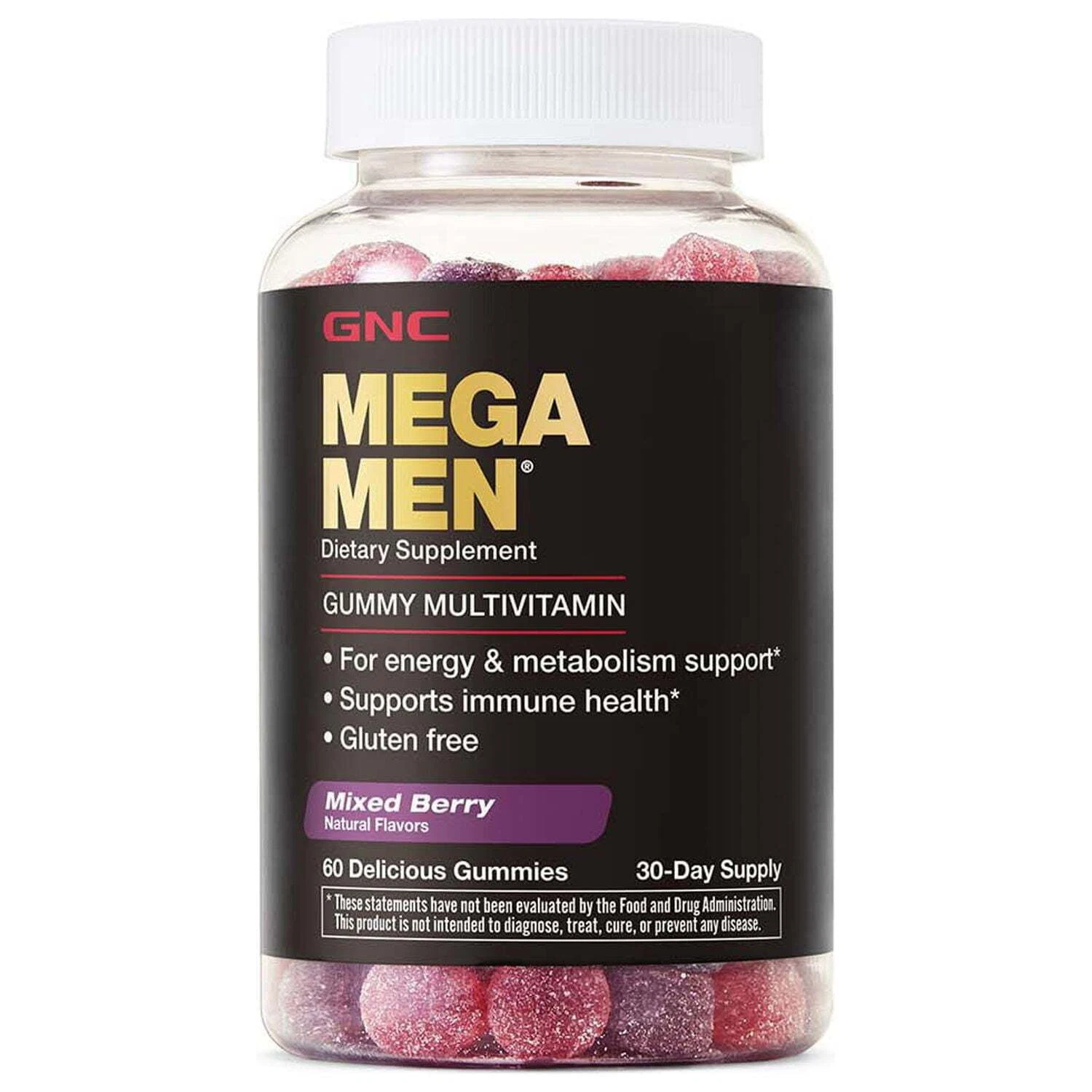 GNC Mega Men Gummy Multivitamin Supports Energy Metabolism Immune System 120 ct